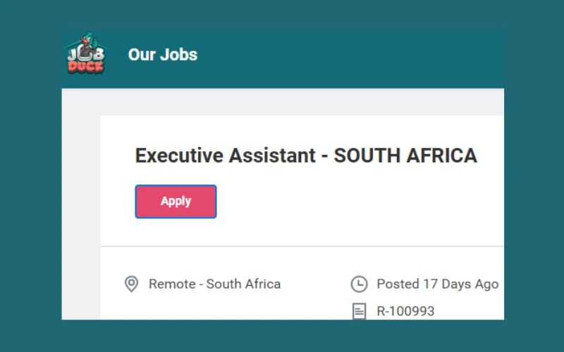 Executive Assistant Remote Job 2025 – SOUTH AFRICA